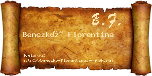 Benczkó Florentina névjegykártya